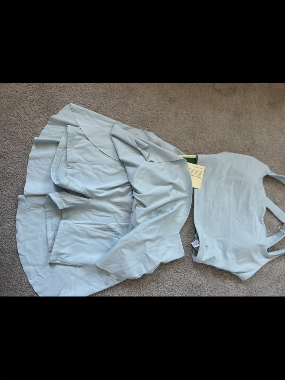 Light Blue Athletic Skirt and Crop Tank Set - Picture 2 of 4